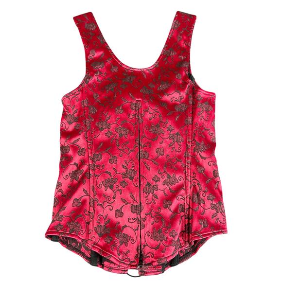 Victoria's Secret Satin Corset Women Size Small Red Y2K Floral Embroidered Top - Picture 3 of 10